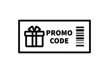 Gift voucher coupon icon. Promo code coupon. Business, sale, discount, special offer, promotion, redeem concepts. Outlined vector design isolated illustration.