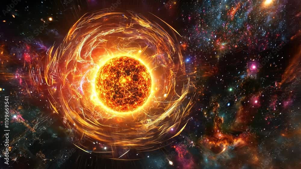 Aufkleber exploring vibrant cosmic phenomena in the mesmerizing depths of space
