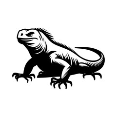 Obraz premium Simple Vector Icon of a Marine Iguana – Logo Design Illustration