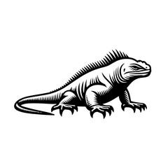 Obraz premium Simple Vector Icon of a Marine Iguana – Logo Design Illustration