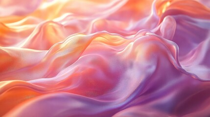 Obraz premium Abstract fabric texture with flowing waves in soft pastel colors, creating a dreamy and ethereal atmosphere, ideal for backgrounds and graphic design projects.