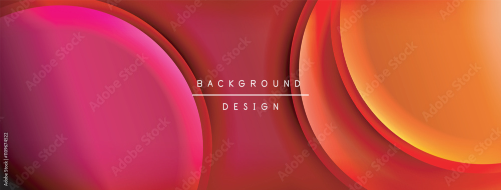 Poster Bright rainbow style color gradient with curve round shape line background. Vector Illustration For Wallpaper, Banner, Illustration, landing page