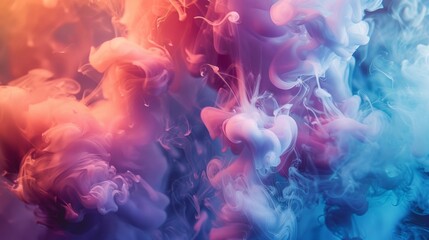 Abstract colorful smoke blending in artistic swirls