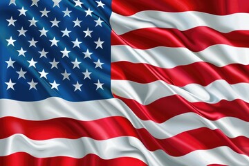 Fototapeta premium American flag waving proudly in the wind