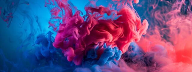 Modern black chair against bold orange and blue backdrop