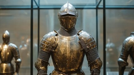 Impressive Display of Historical Armor in Museum Setting Showcasing Intricate Details and Craftsmanship of Medieval Knights