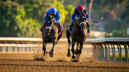 Thrilling Horse Race  Jockeys  Horses  Speed  Competition  Equestrian Sport