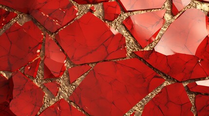 Intricate layers of crimson and gold create a mesmerizing visual composition. Generative AI