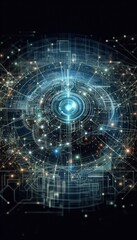Obraz premium Abstract artificial intelligence technology web background