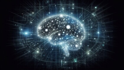 Naklejka premium Abstract artificial intelligence technology web background