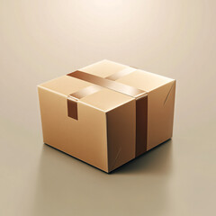 Realistic photograph of a fully visible cardboard box.

