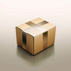 Realistic photograph of a fully visible cardboard box.

