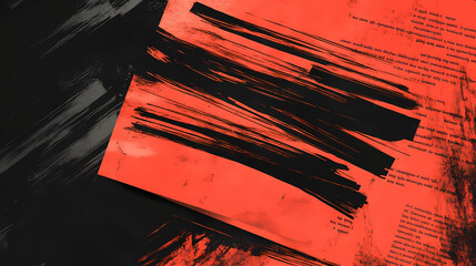 A heavily redacted document, marked by thick black lines obscuring most of its content, representing the deliberate obscuration of knowledge and truth. Obscure. Illustration