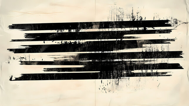 A heavily redacted document, marked by thick black lines obscuring most of its content, representing the deliberate obscuration of knowledge and truth. Obscure. Illustration
