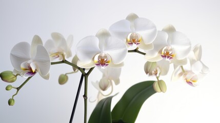 Elegant White Phalaenopsis Orchids in Bloom