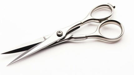 Obraz premium Sleek Silver Scissors: A Close-Up Studio Shot