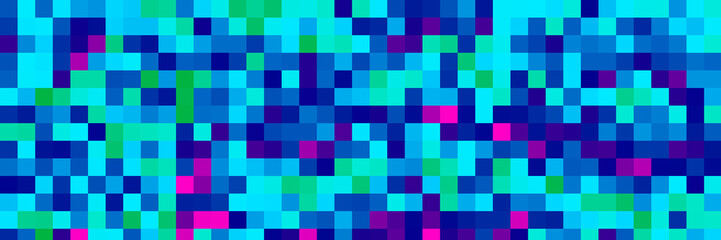 pixelated background wallpaper blue purple and teal green mixed colors wide panoramic wallpaper	