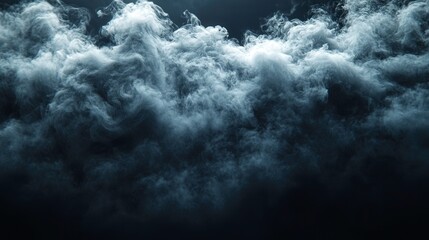 Obraz premium Ethereal Clouds of Mist and Fog Illustrating a Mysterious Atmosphere with Dramatic Lighting in a Dark Background Suitable for Various Artistic Projects