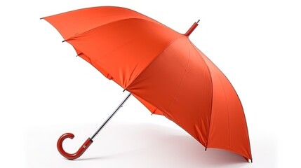 Vibrant Red Umbrella on White Background