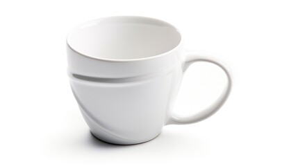 Elegant White Ceramic Mug on White Background
