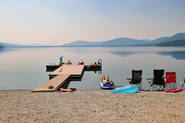 Beautiful views of Little Bitterroot Lake, Lions Youth Camp in Marion, Montana, United States