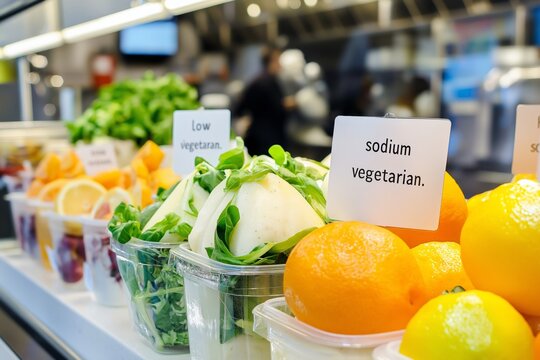 Medically tailored meals arranged neatly in a well-lit kitchen countertop showcasing healthy options for dietary needs