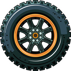 An illustration of a 4x4 mud terrain tire