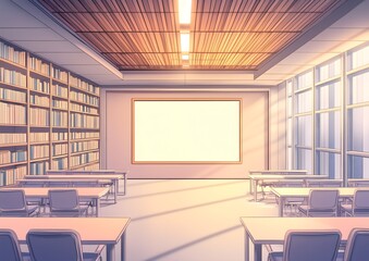 Fototapeta premium A mockup of an empty frame on the wall in front.