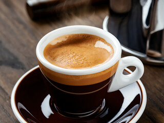 Enjoying a freshly brewed cup of aromatic coffee in a cozy cafe setting on a relaxing morning