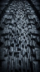 Full frame view of black grunge brick wall background