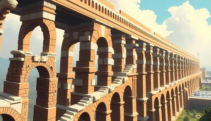 Fototapeta premium Historic Roman Structure Brought to Life by AI