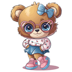 An illustration of a cute bear standing upright © Erkan