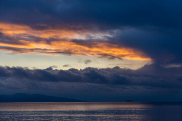 Fototapeta premium Dramatic Sunrise Over Water in Victoria, Vancouver Island, Canada