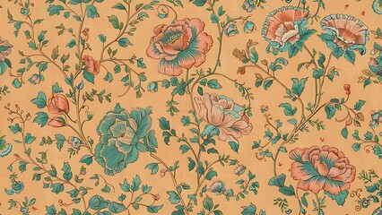 Classic wallpaper vintage flower pattern background