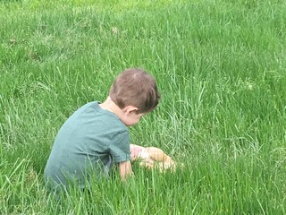 child on grass