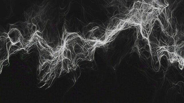 Electric Lightning Abstract Wallpaper with Fractal Waves and Smoke in Dark Blue and Red Flame Colors