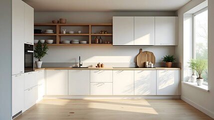 Scandinavian Minimalist Kitchen Design with Natural Wood (Interior Design)