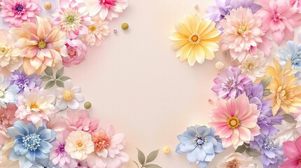A colorful mix of spring bloom on an elegant abstract floral background with intricate details, spring, floral, mix, patterns, abstract