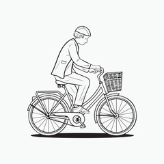 Obraz premium Bicycle icon vector isolated on white background. Vector illustration. 