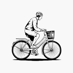 Naklejka premium Bicycle icon vector isolated on white background. Vector illustration. 