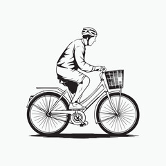 Naklejka premium Bicycle icon vector isolated on white background. Vector illustration. 