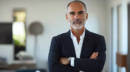 Fototapeta premium Confident Mature Businessman Portrait Executive Professional Success Leadership Entre