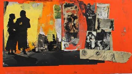 Vintage Urban Graffiti Art on Old Building Wall Abstract Illustration