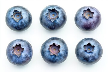 Obraz premium Set of blueberries isolated on a white background