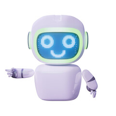 Assistance Bot - Point Right - Smile