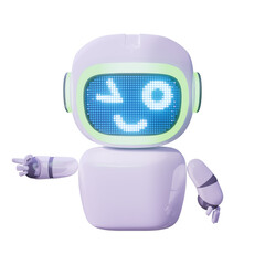 Assistance Bot - Point Right - Wink