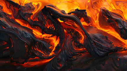 A lava flow with a lot of detail and a lot of fire.