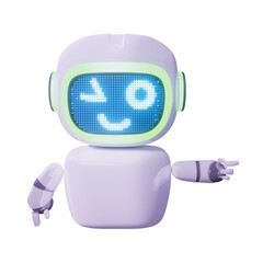 Assistance Bot - Point Left - Wink