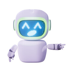 Assistance Bot - Point Left - Looking up amazed