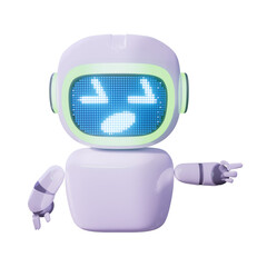 Assistance Bot - Point Left - Looking down amazed